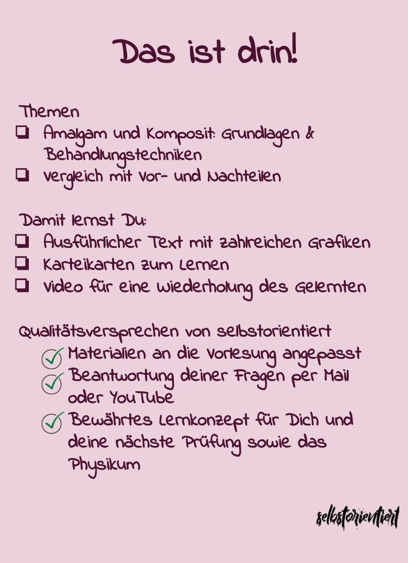 Amalgam und Komposit - Text & Lernkarten