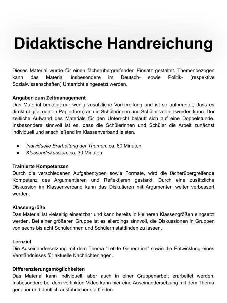 Unterrichtseinheit: Was ist die