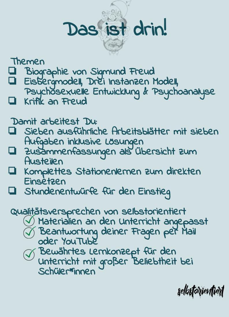 Sigmund Freud unterrichten - Stundenentwürfe, Arbeitsblätter & Stationenlernen