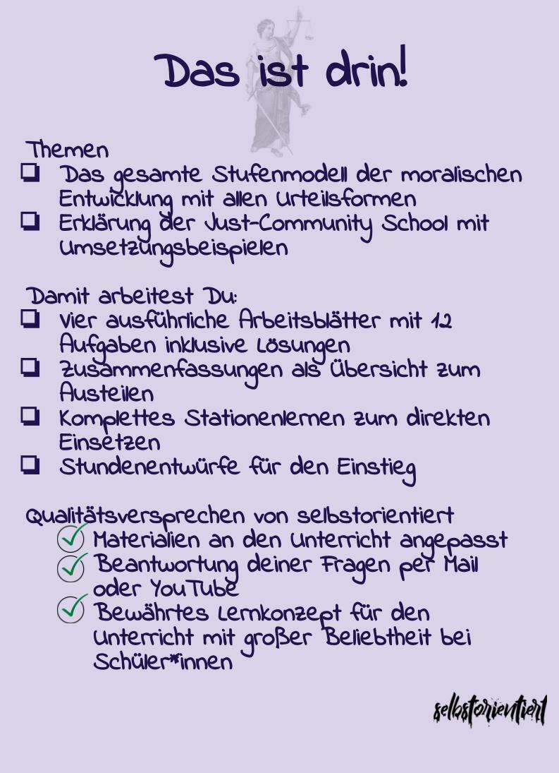 Lawrence Kohlberg unterrichten - Stundenentwürfe, Arbeitsblätter & Stationenlernen