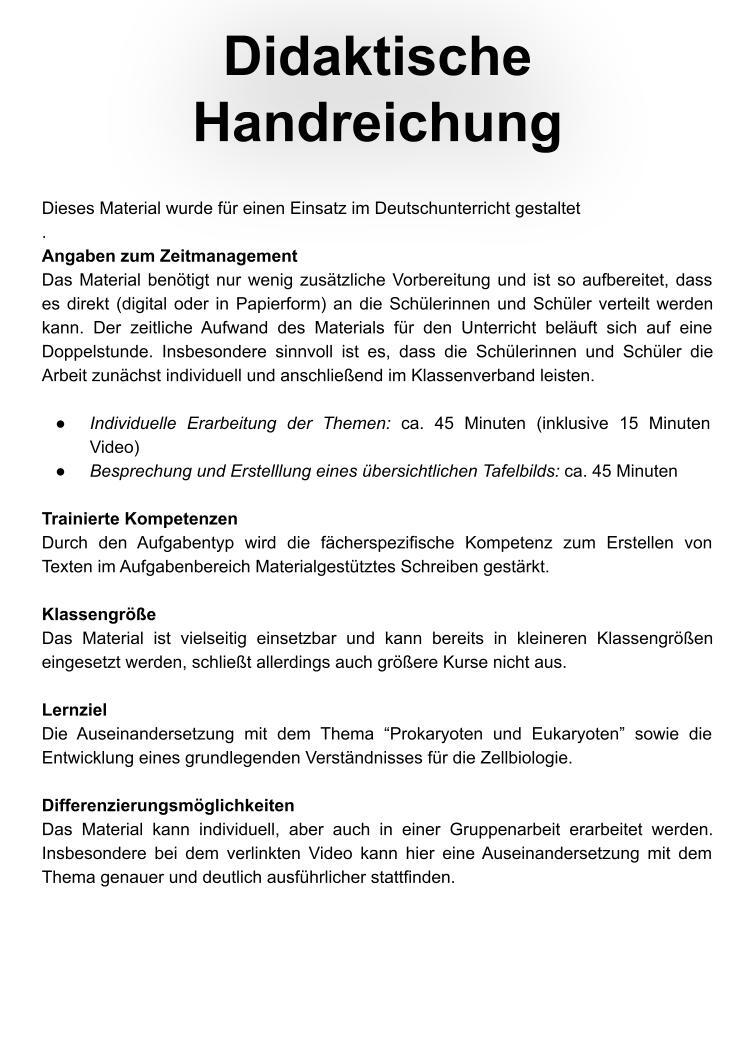 Materialgestütztes Schreiben - Unterrichtsreihe im Fach Deutsch