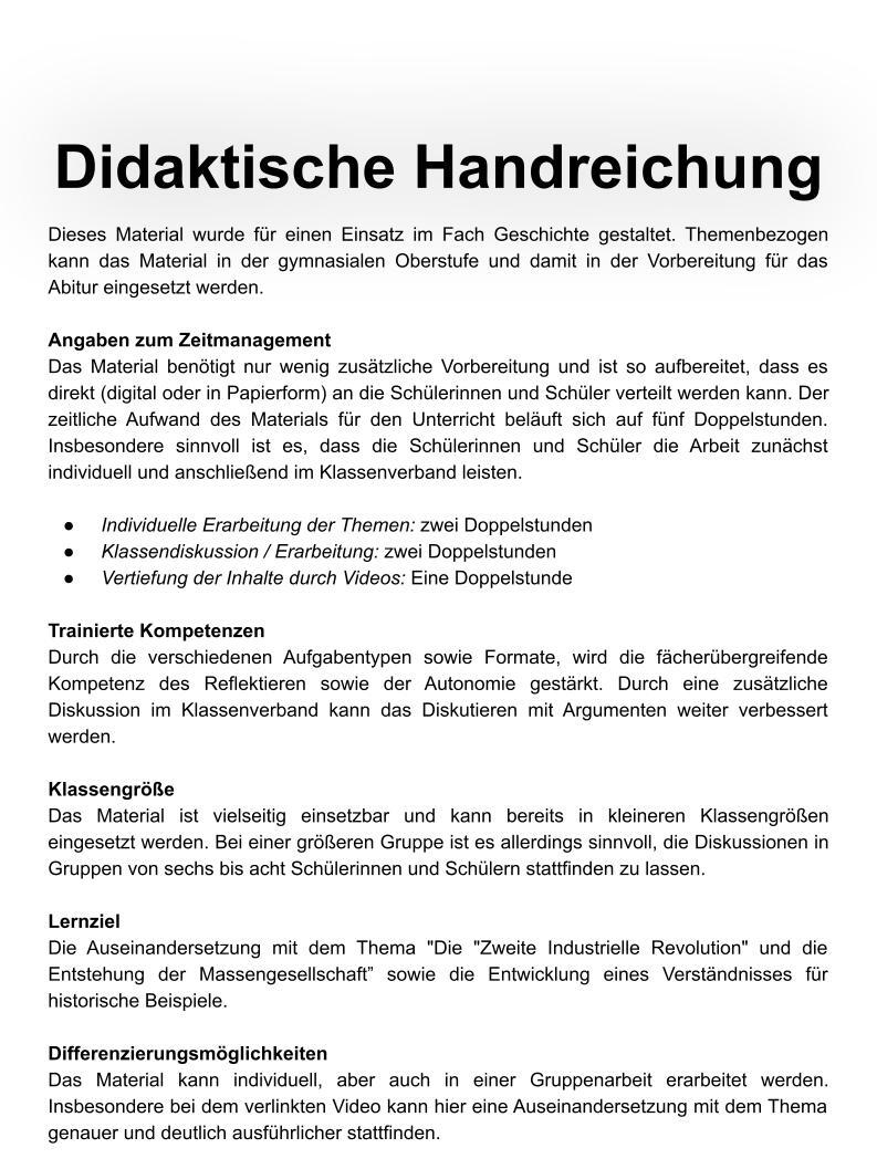 Unterrichtsreihe: Die