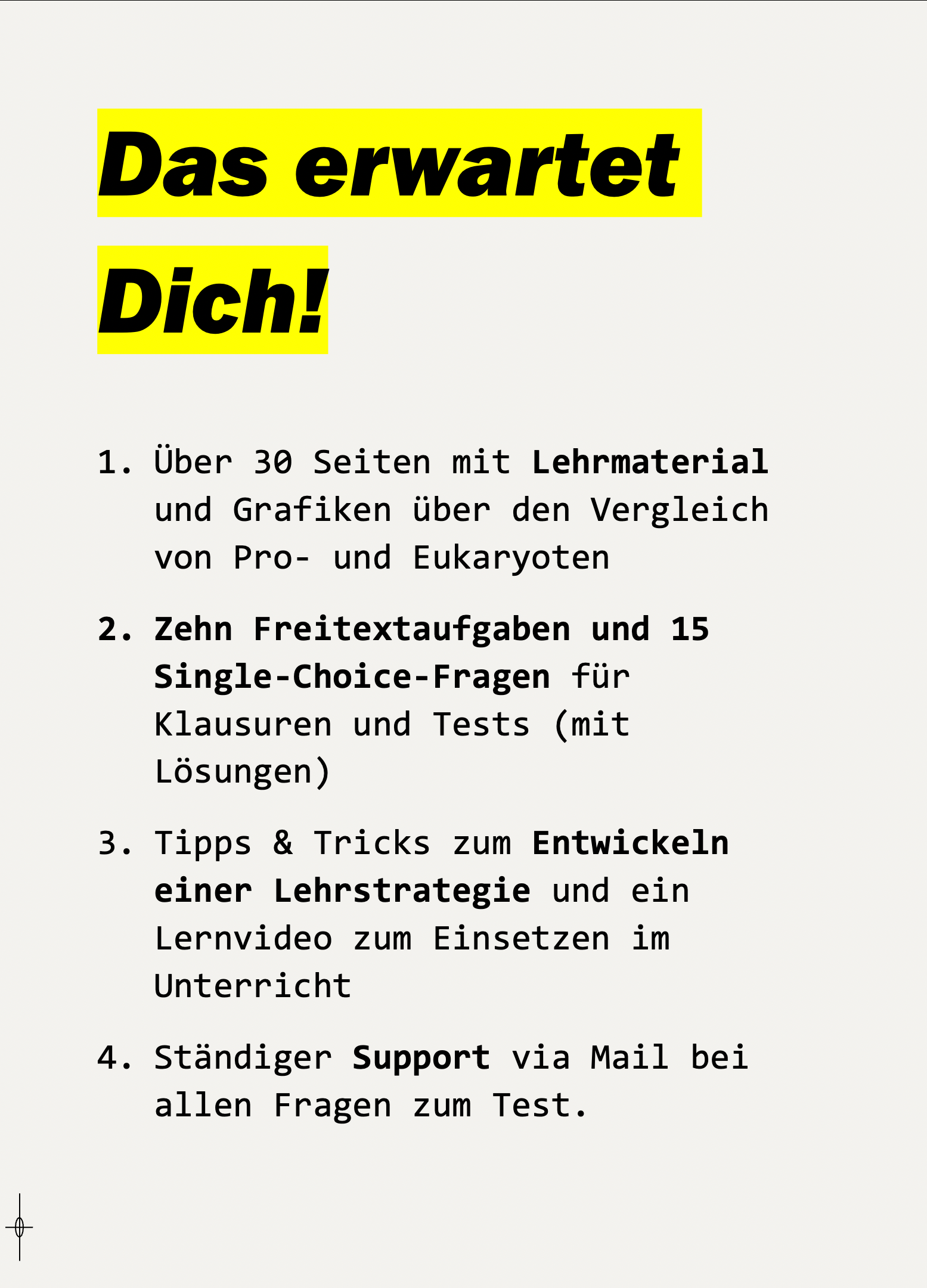 Unterrichtsmaterial: Pro- und Eukaryoten im Vergleich (Texte, Stundenentwürfe und Test)
