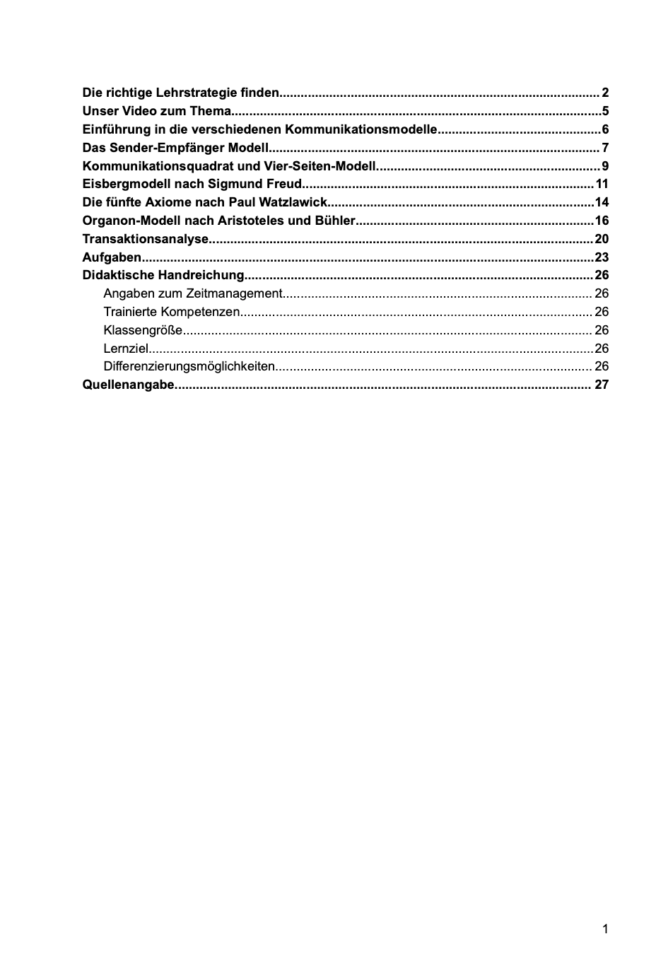 Unterrichtsreihe: Kommunikationsmodelle einfach erklärt