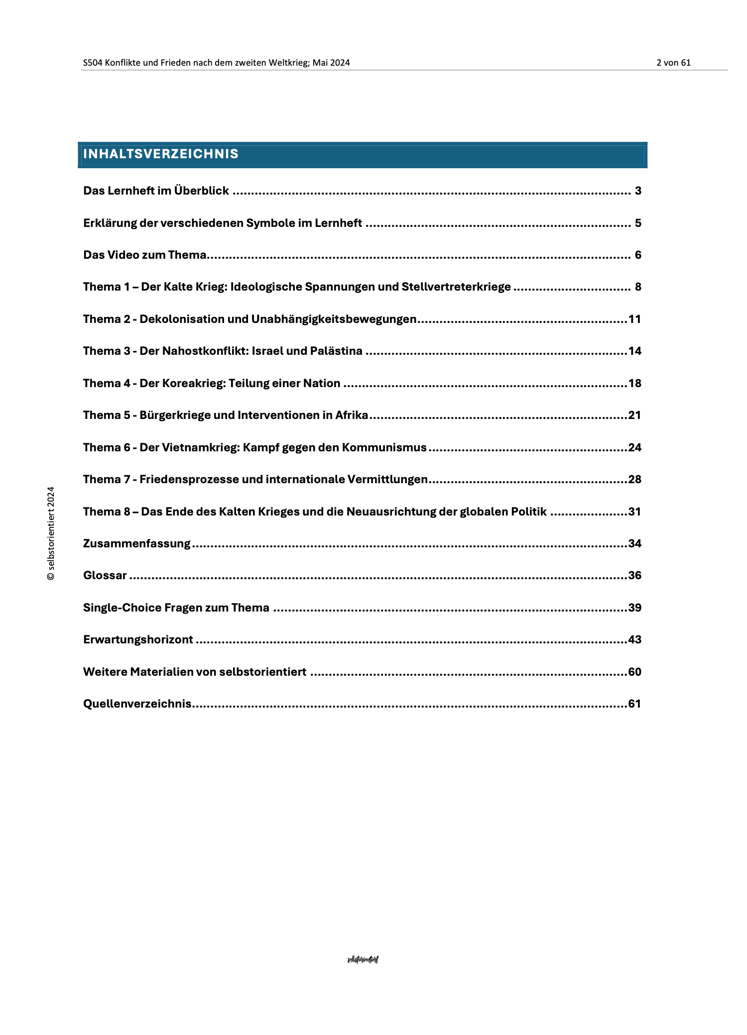 Geschichte Abitur: Konflikte und Frieden nach dem Zweiten Weltkrieg