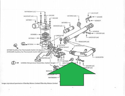81 TO 99 Rolls Royce Silver SPUR BENTLEY TURBO R TEMP SENSOR FOR FAN UE74605 4