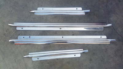 67 to 80 Rolls Royce Silver Shadow door runner stainless chrome molding set