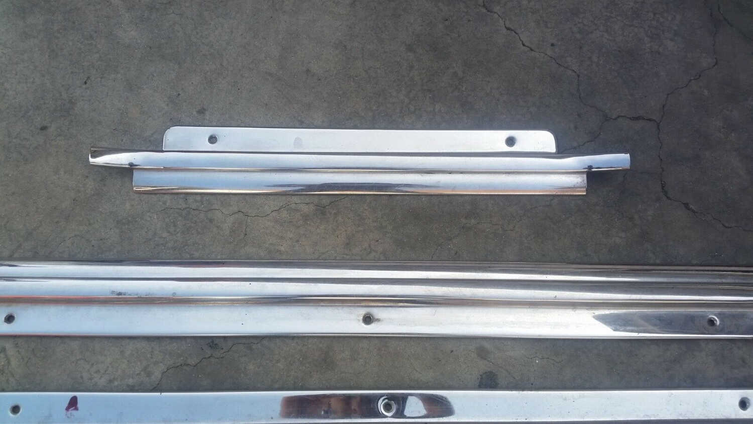 67 to 80 Rolls Royce Silver Shadow door runner stainless chrome molding set