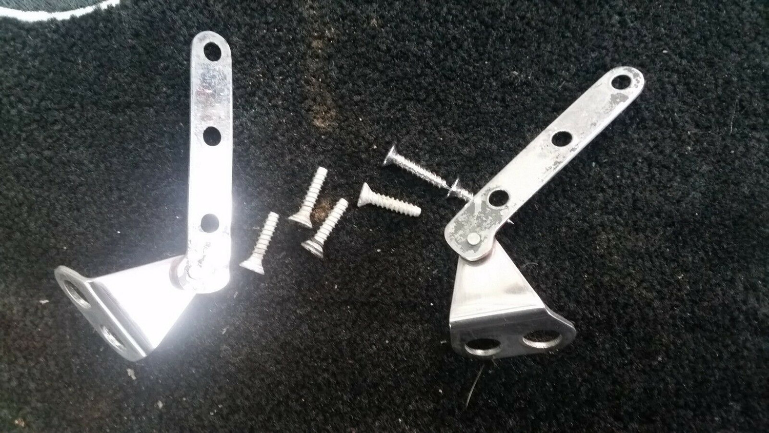 81 to 89 Rolls Royce Silver Spur Spirit glove box hinges chrome