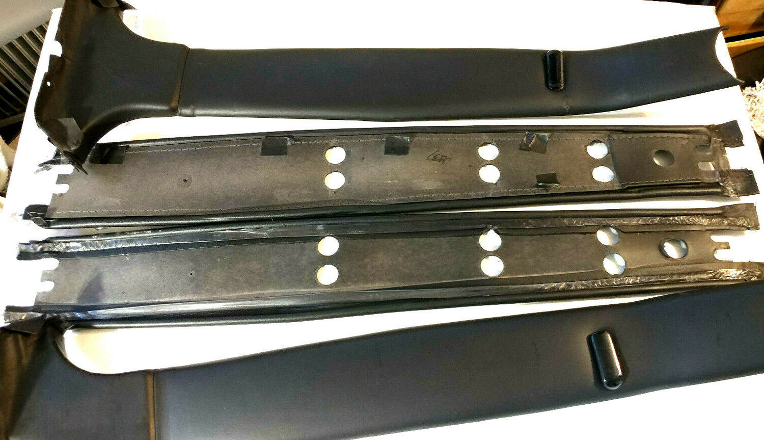 81 to 94 Rolls Royce Silver Spur Spirit seat belt B pillar trim cover pair black