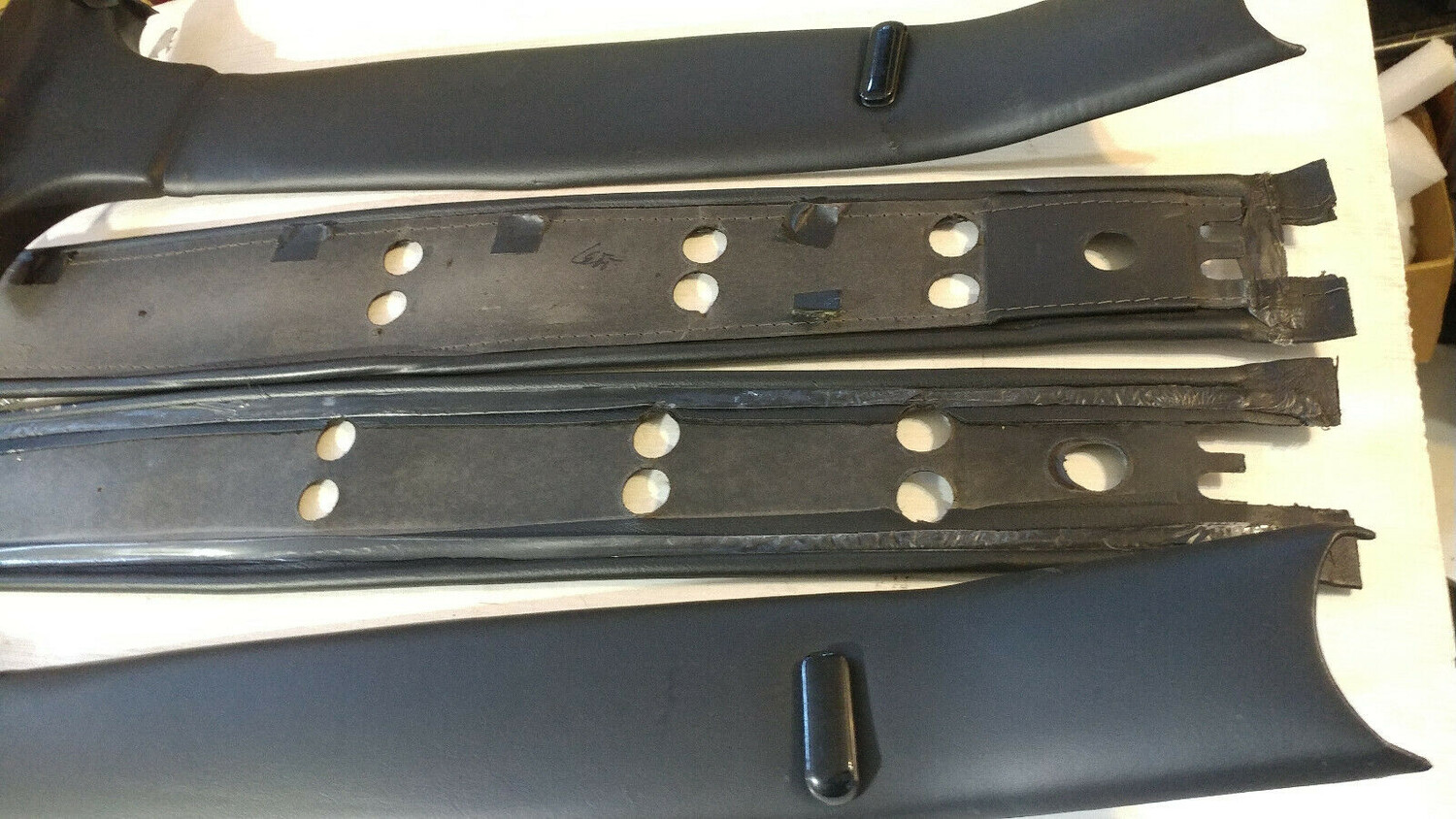 81 to 94 Rolls Royce Silver Spur Spirit seat belt B pillar trim cover pair black