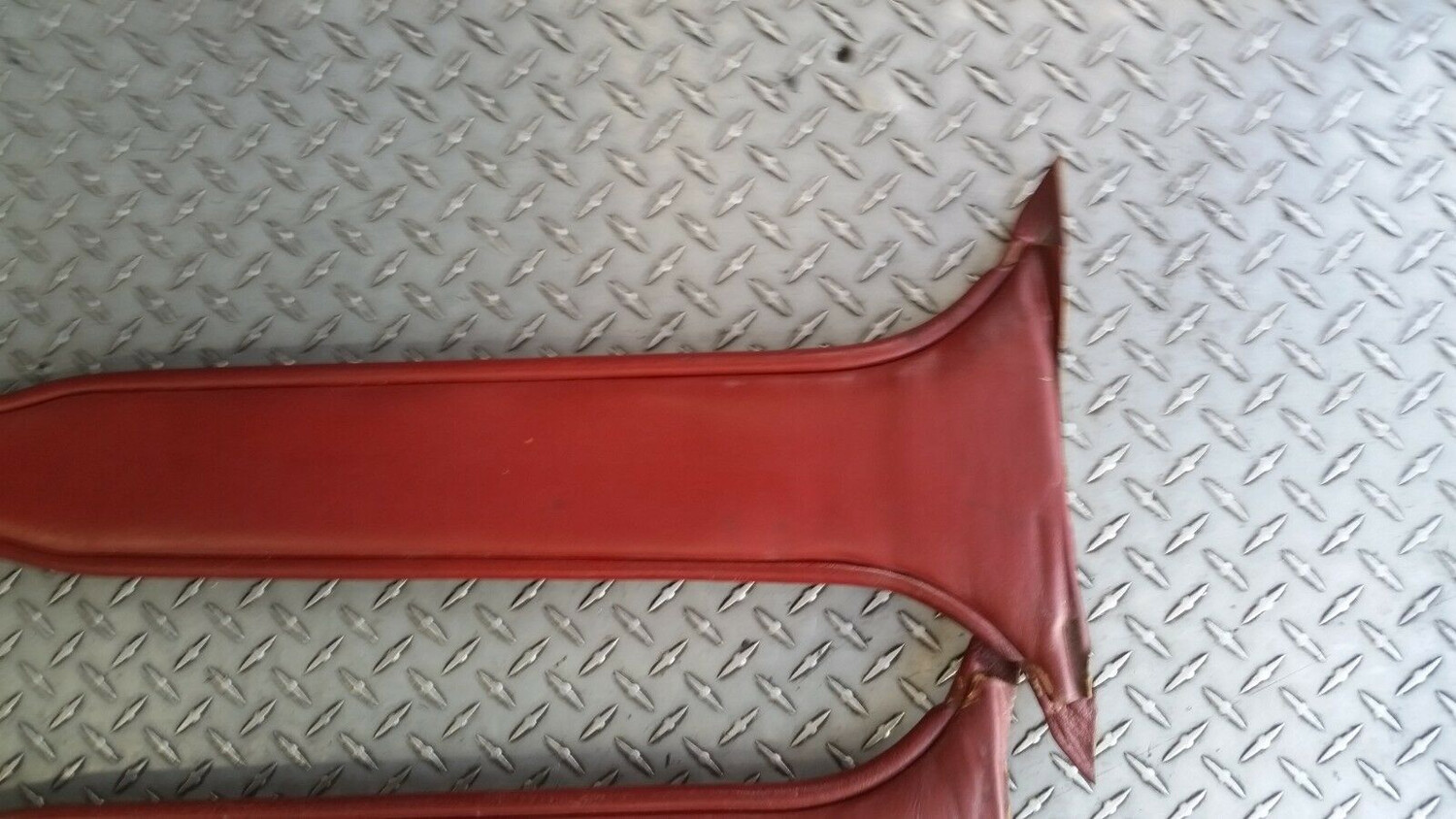 67 to 80 Rolls Royce Silver Shadow front B pillar seat belt  leather cover set on red