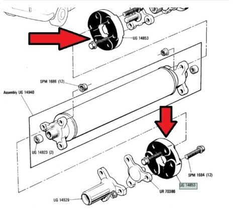 81 - 91 ROLLS ROYCE SILVER SPUR FLEX DISC PROP SHAFT DRIVESHAFT KIT UG14853