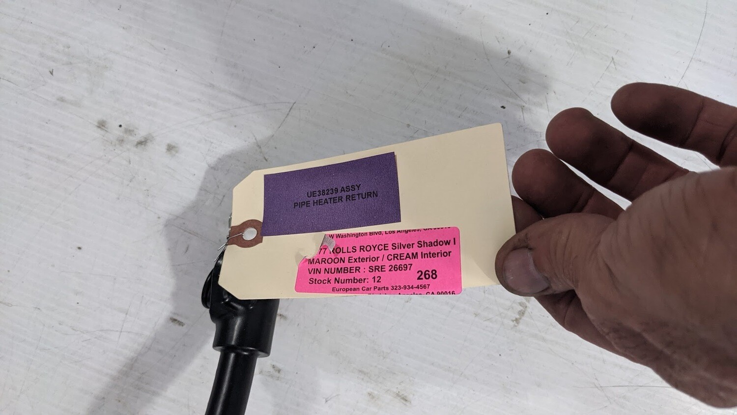 65 to 80 ROLLS ROYCE SILVER SHADOW PIPE HEATER RETURN UE38239