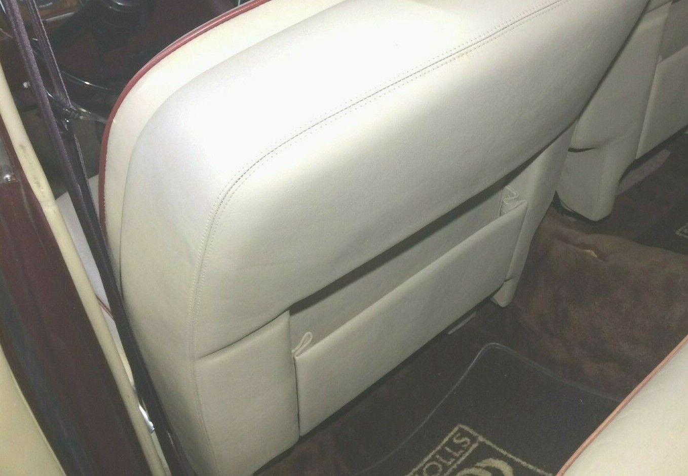 70 to 80 ROLLS ROYCE SILVER SHADOW left front seat cream and red piping