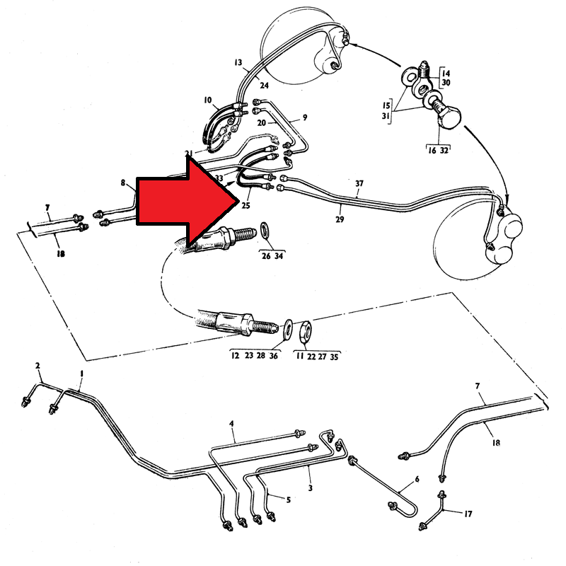 ROLLS ROYCE SILVER SHADOW BRAKE HOSE LEFT OUTER REAR REAR USED CD6244 UR19935 img