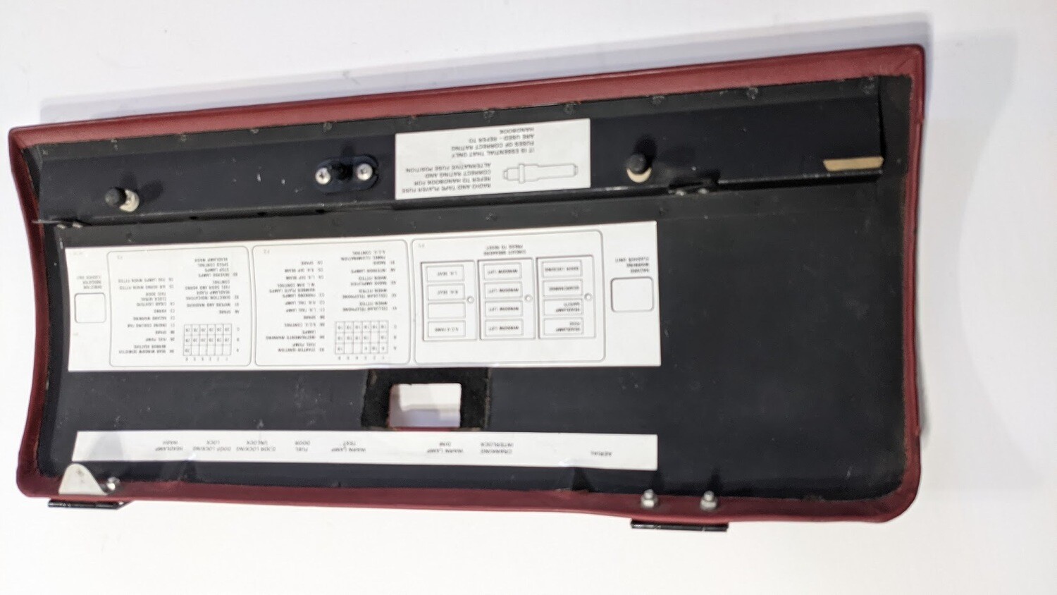 81 -93 Rolls Royce Silver Spur Spirit FUSE BOX COVER LID ON BURGUNDY