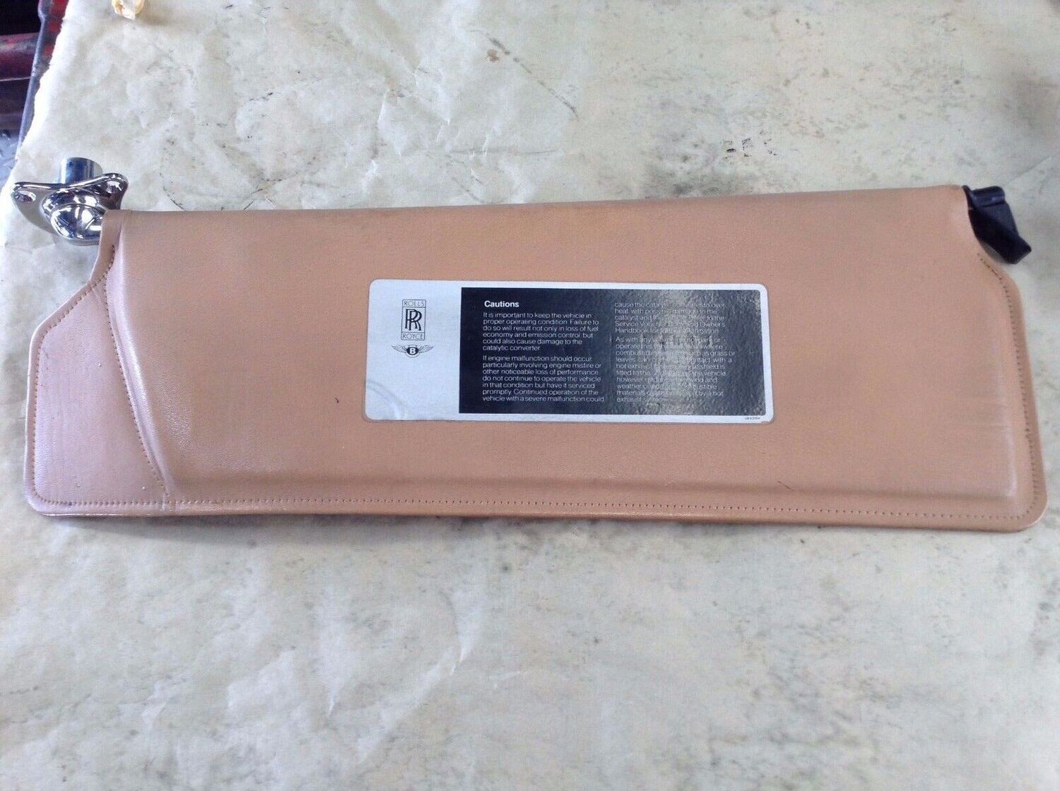 81- 99 ROLLS-ROYCE SILVER SPUR FRONT LEFT and RIGHT SUNVISOR TAN sunshade PAIR TAN