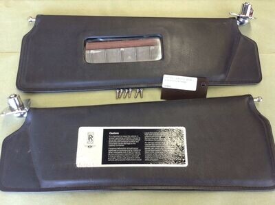 81- 99 ROLLS ROYCE SILVER SPUR SUN VISOR SET W/ MIRROR IN BLACK