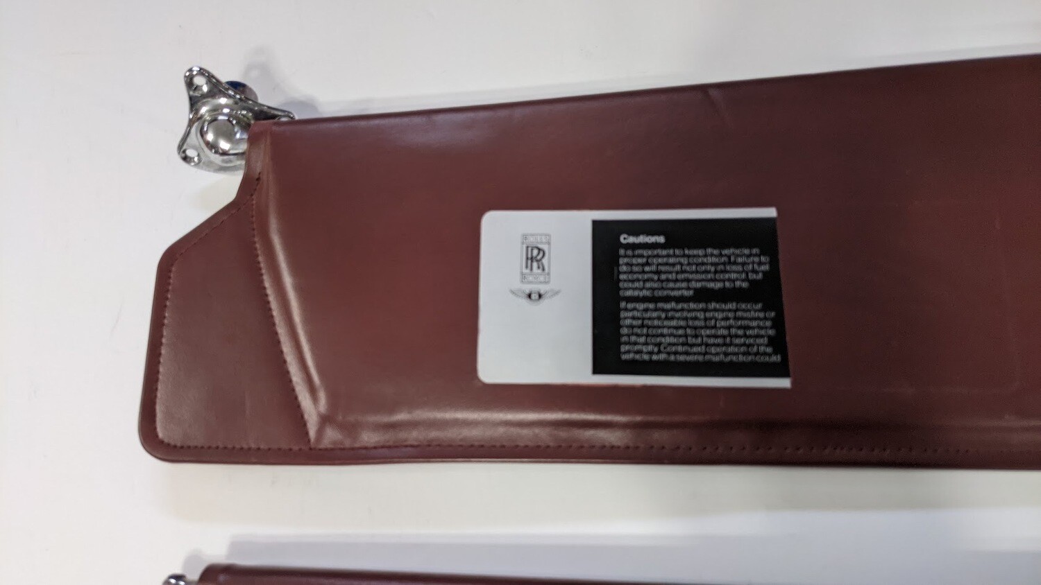 81- 99 ROLLS-ROYCE SILVER SPUR FRONT LEFT and RIGHT SUNVISOR BUGUNDY sunshade PAIR
