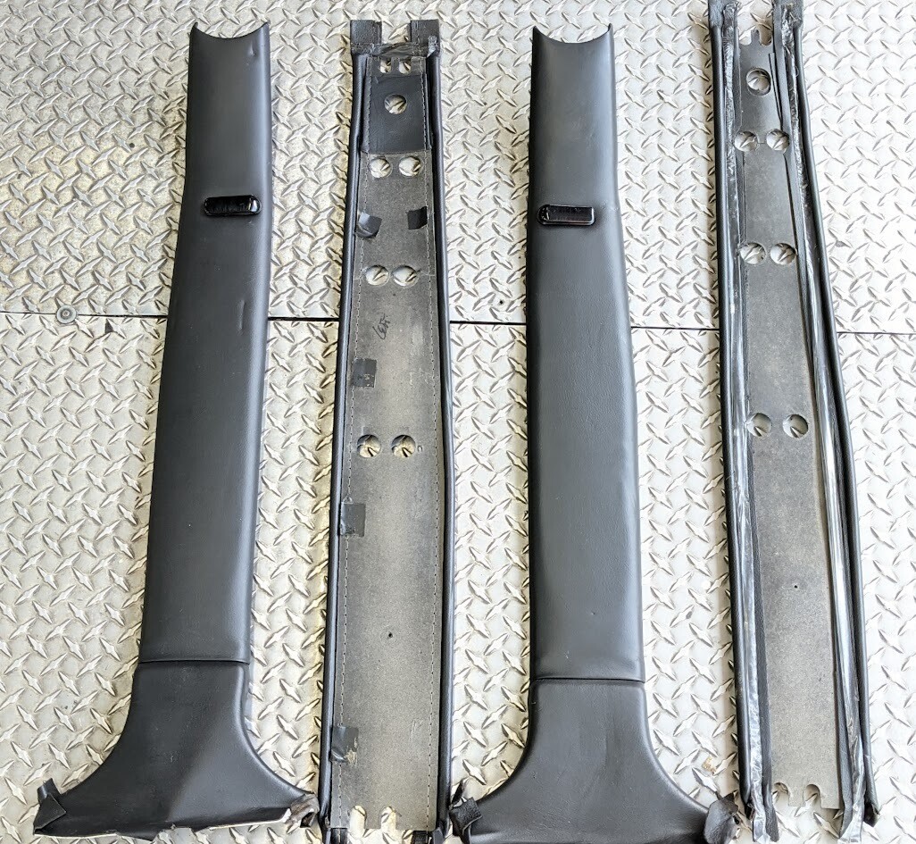 81-94 ROLLS ROYCE SILVER SPUR BENTLEY TURBO R L seat belt B pillar LEATHER BLACK UW19205