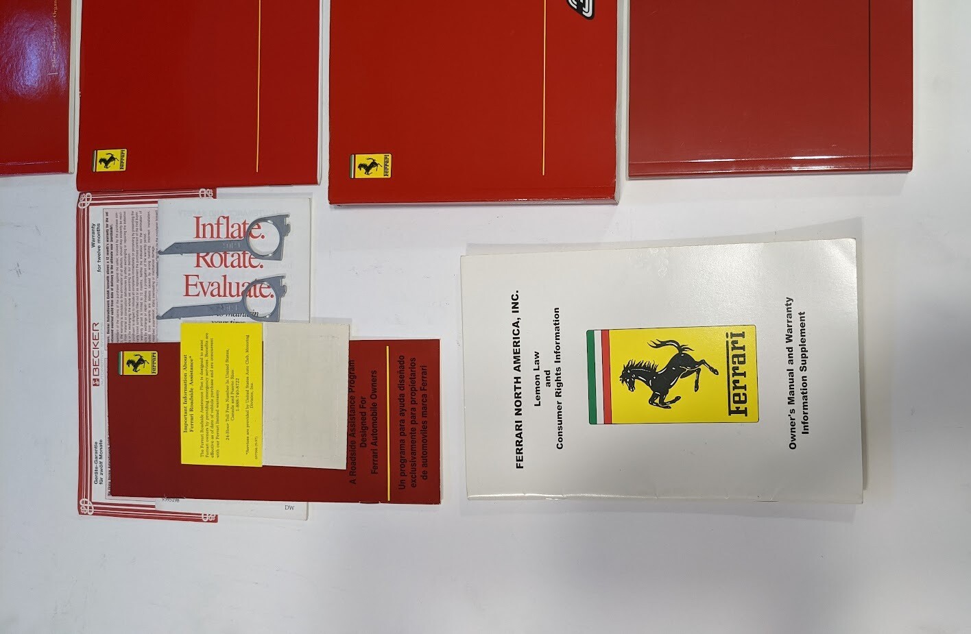 FERRARI 360 MODENA SPYDER OWNERS MANUAL BOOK WITH LEATHER FOLDER POUCH