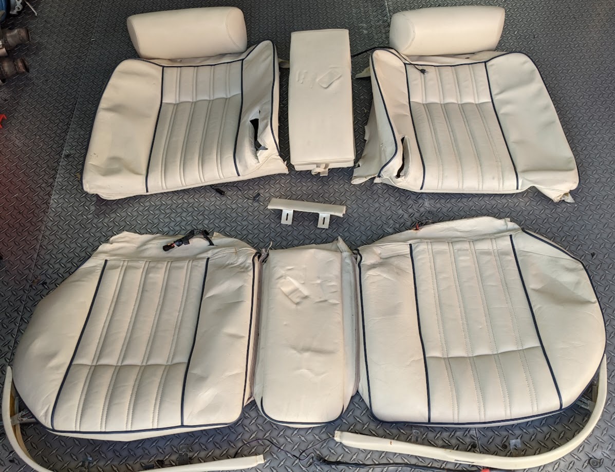 91 TO 98 BENTLEY TURBO R ROLLS ROYCE REAR SEAT SKIN AND HEADRESTS img