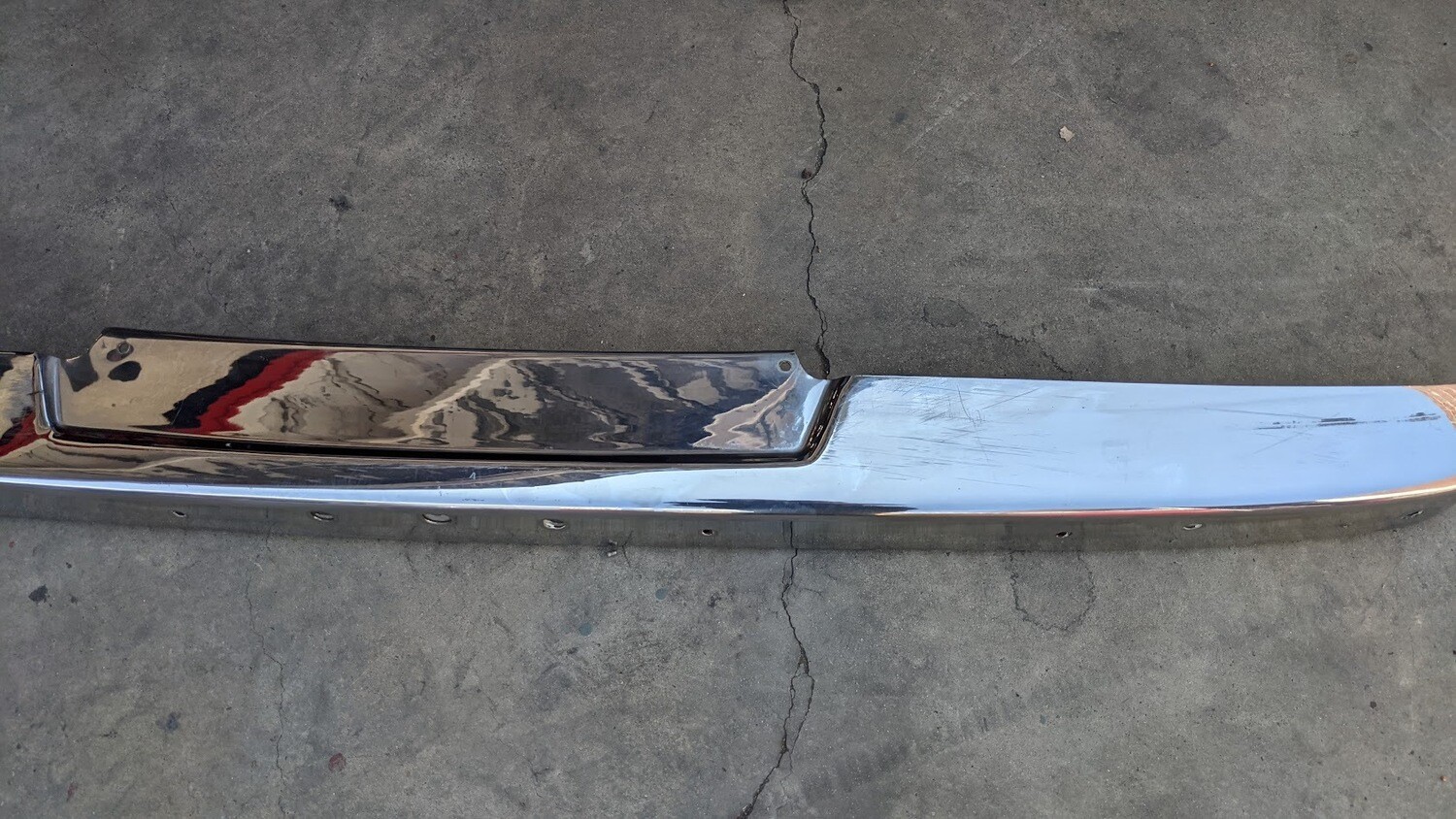 ROLLS ROYCE SILVER SHADOW FRONT BUMPER UPPER CHROME FACE AND REINFORCEMENT BAR