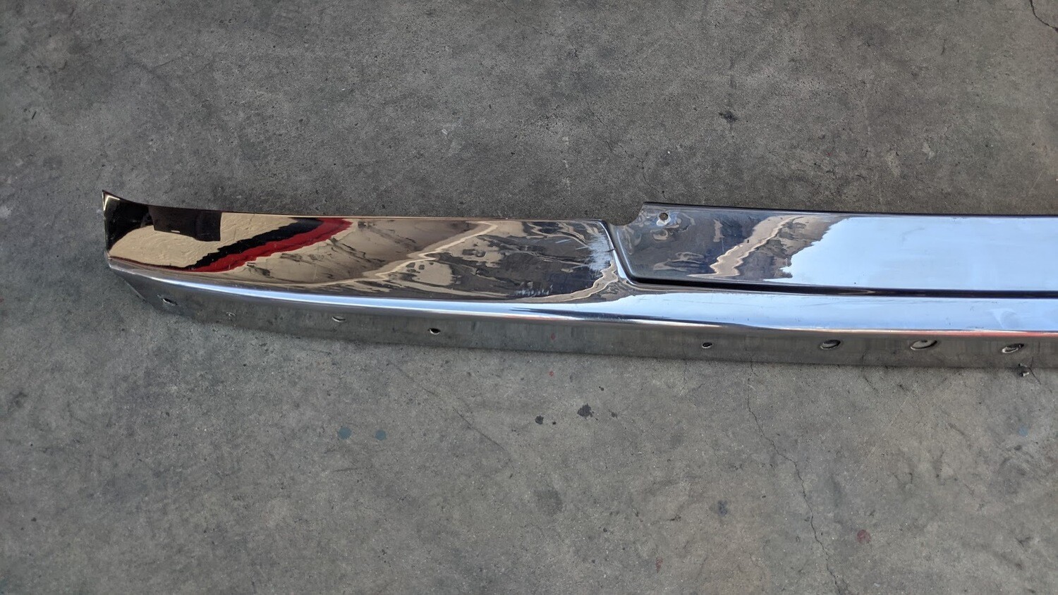 ROLLS ROYCE SILVER SHADOW FRONT BUMPER UPPER CHROME FACE AND REINFORCEMENT BAR