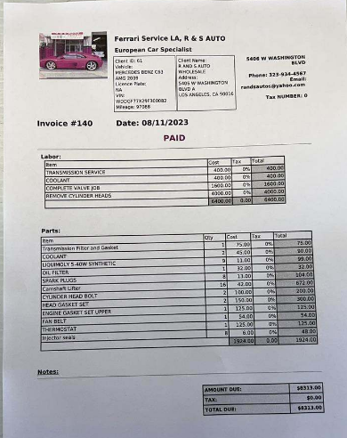 2009 MERCEDES BENZ C63 SOLD