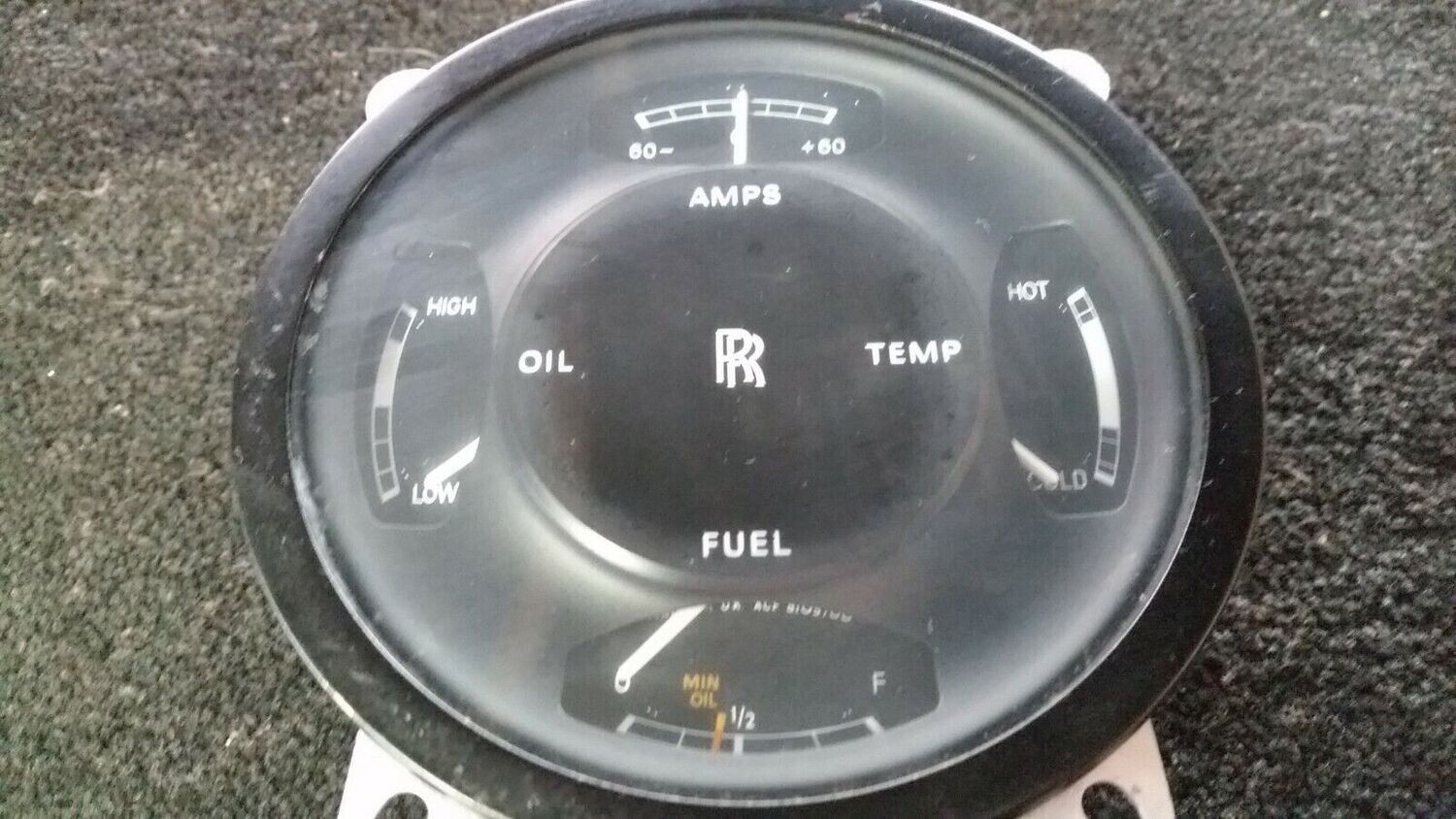 76 TO 81 ROLLS ROYCE SILVER SHADOW SPUR FUEL TEMPERATURE OIL GAS AMP METER GAUGE