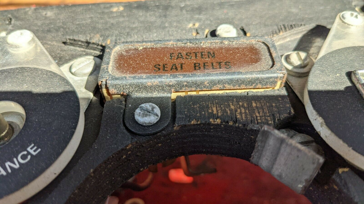 ROLLS ROYCE SILVER SHADOW I DASHBOARD WARNING FASTEN SEAT BELTS