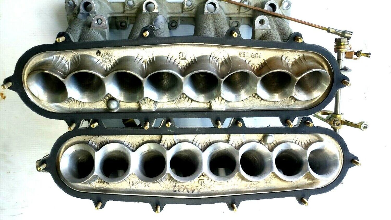 FERRARI 348 PARTS M0089337 intake manifold right and left , linkage and actuator