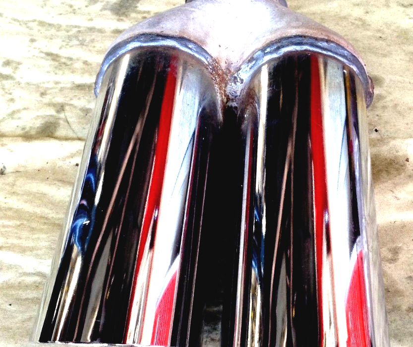 FERRARI TESTAROSSA pair ORIGINAL TAIL PIPES EXHAUST CHROME TIPS nice condition
