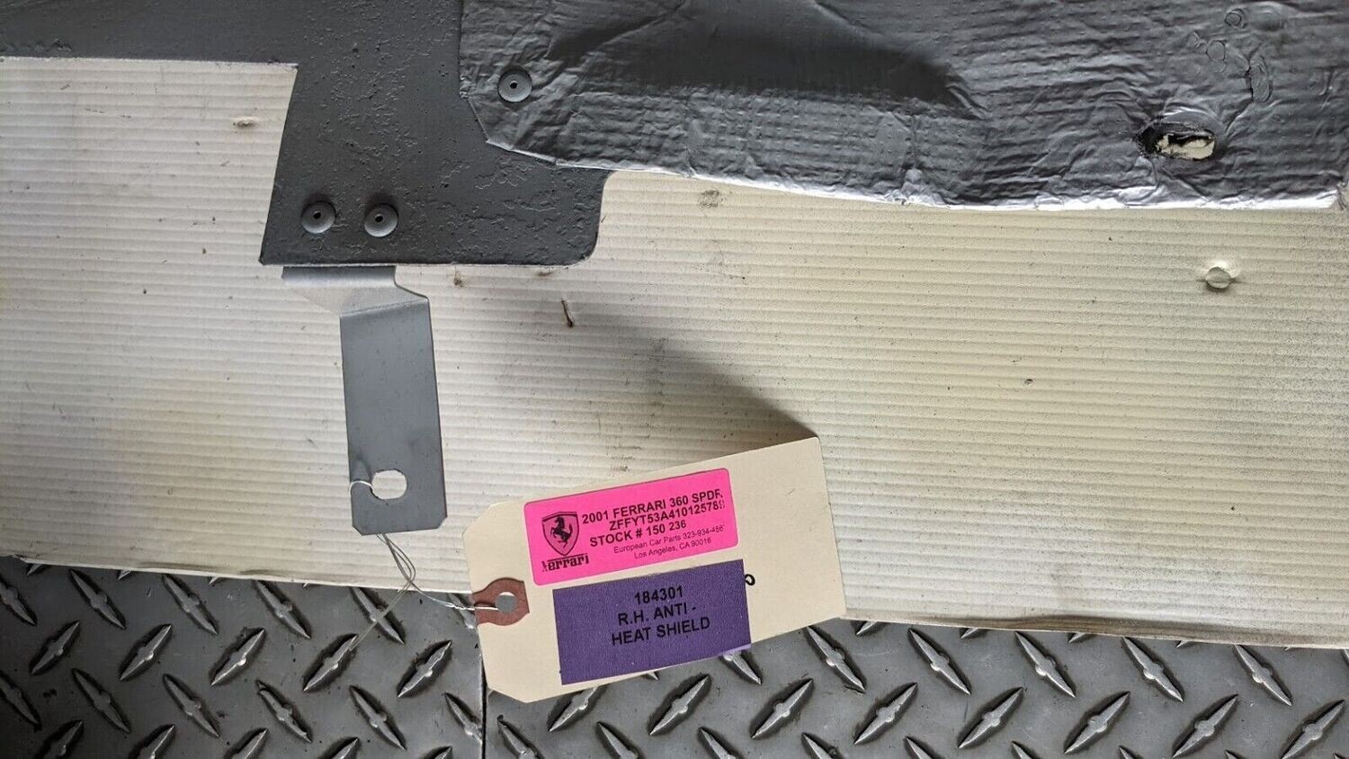 FERRARI 360 SPIDER PARTS RIGHT EXHAUST MANIFOLD HEAT INSULATION SHIELD 184301