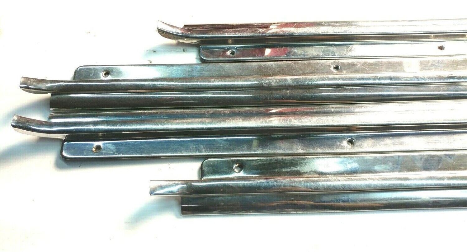 76 to 80 Rolls Royce Silver Shadow door INNER LOW stainless chrome molding set
