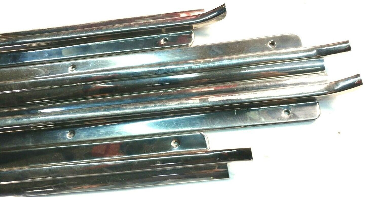 76 to 80 Rolls Royce Silver Shadow door INNER LOW stainless chrome molding set
