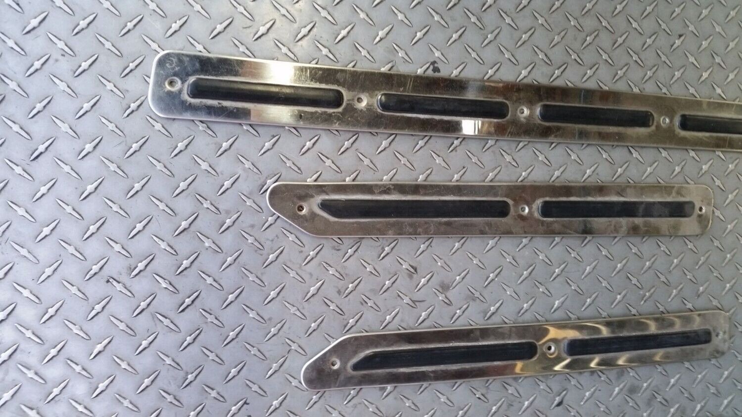 76 to 80 Rolls Royce Silver Shadow door runner stainless chrome molding set