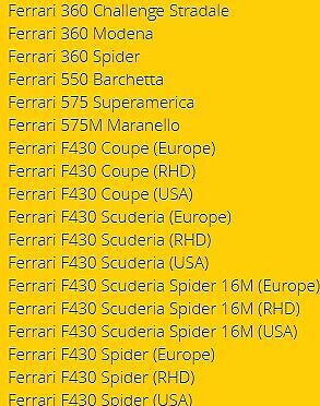 FERRARI 360 MODENA SPIDER PARTS right DOOR OPEN LIGHT 184786
