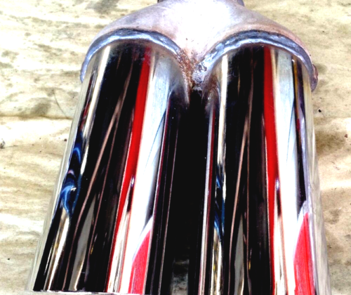 FERRARI TESTAROSSA pair ORIGINAL TAIL PIPES EXHAUST CHROME TIPS nice condition