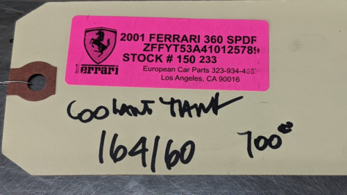 FERRARI 360 SPIDER PARTS ENGINE COOLING TANK RESERVOUR CONTAINER 164160