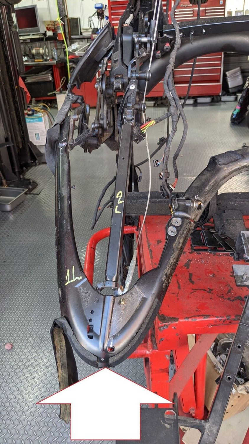 FERRARI 360 SPIDER PARTS CAPOTE CONVERTIBLE TOP LEFT REAR FRAME CORNER 1L