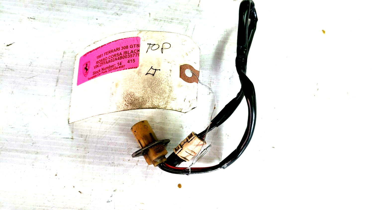 FERRARI 308 PARTS GTS PART ignition TRIGGER SENSOR TOP LEFT WHITE CONNECTOR