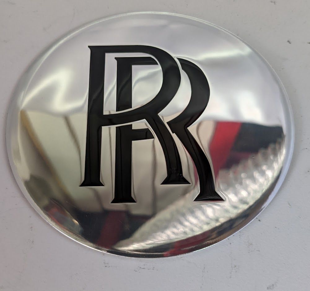 ROLLS ROYCE PART HUB CAP CENTER LOGO BIG RR SET OF 4 CHROME