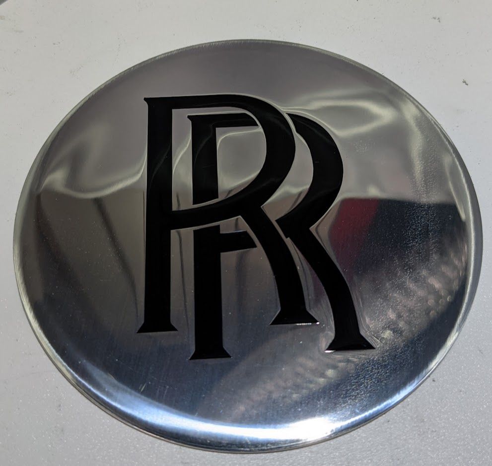 ROLLS ROYCE PART HUB CAP CENTER LOGO BIG RR SET OF 4 CHROME