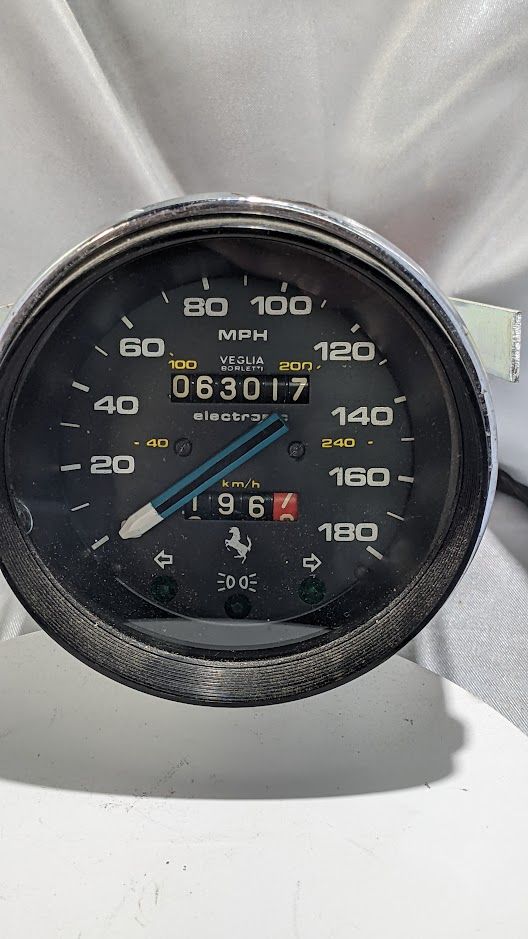 FERRARI 308 PARTS GTS INSTRUMENTS speedometer GAUGE VEGLIA 180MPH USA 117119/U