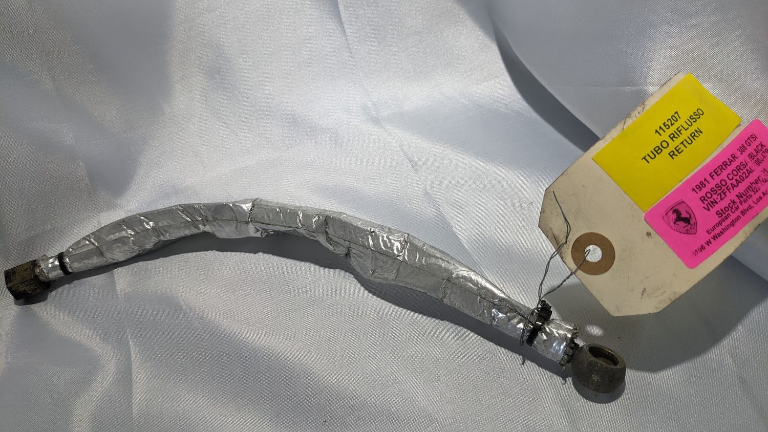 Ferrari 308 FUEL LINE HOSE DELIVERY TO DISTRIBUTOR FROM METAL PIPE 115205