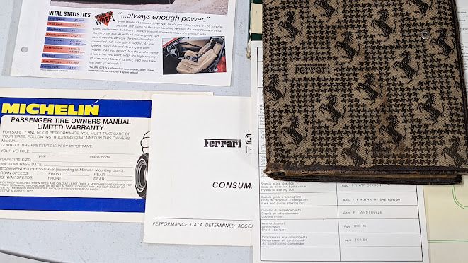 FERRARI 308 1981 PARTS  GTS owners MANUAL AND FOLDER POUCH