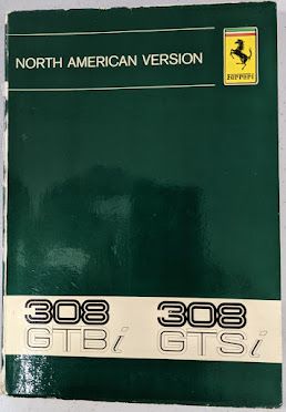 FERRARI 308 1981 PARTS  GTS owners MANUAL AND FOLDER POUCH