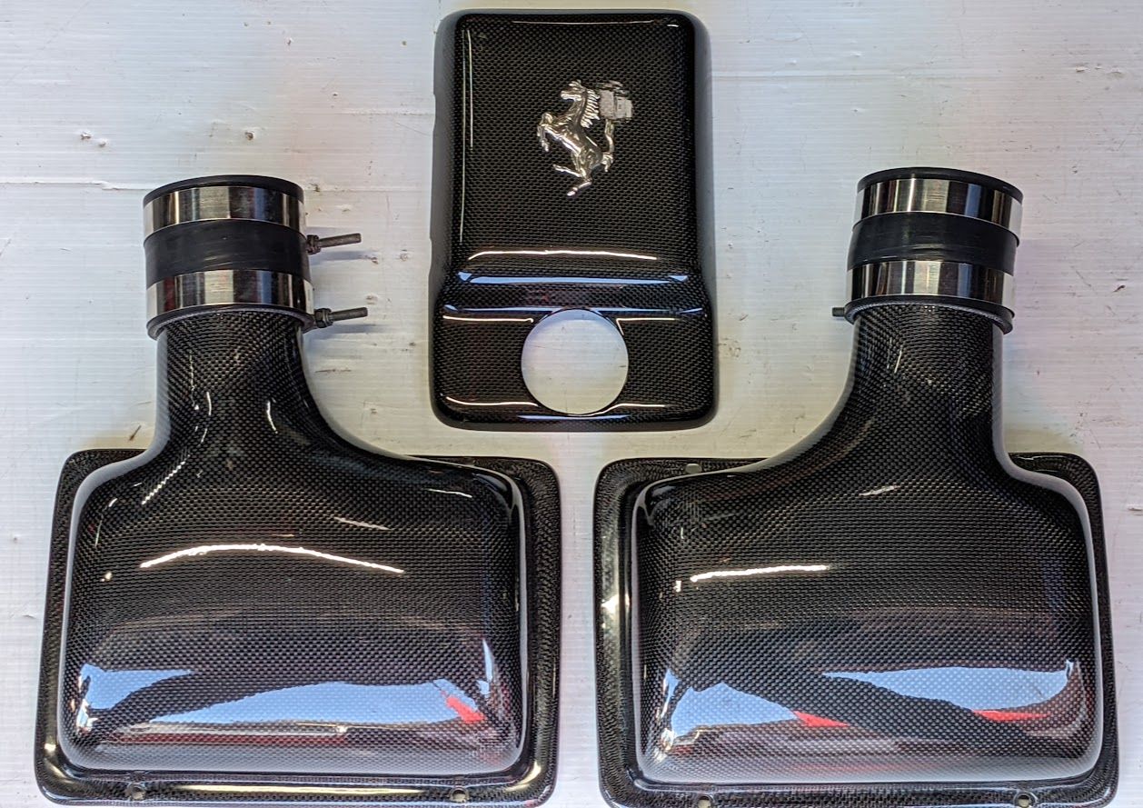 Ferrari 360 SPIDER CARBON FIBER PART COOLANT TANK COVER AIR FILTERS
